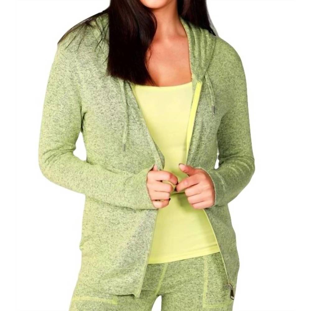 NEW FRENCH KYSS melange zip hoodie in lime